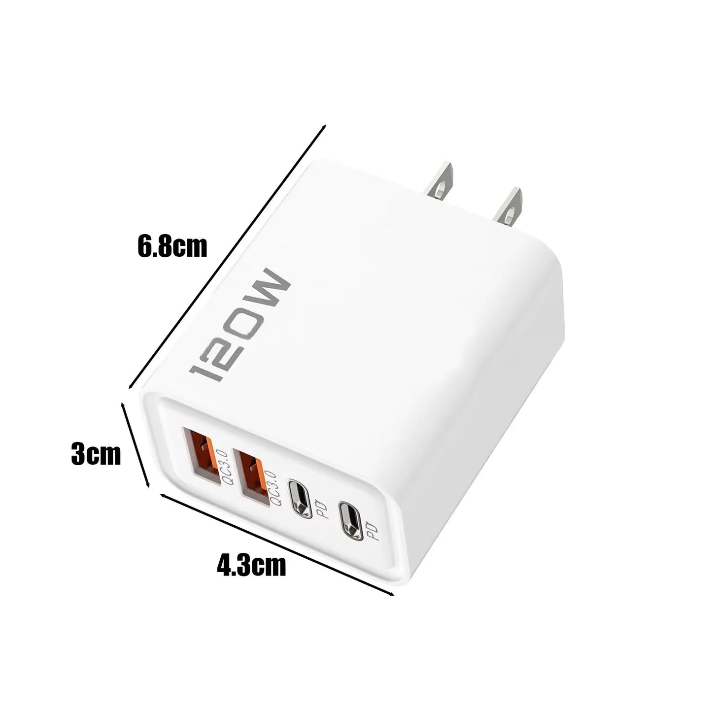 120W 4 Port USB Wall Charger