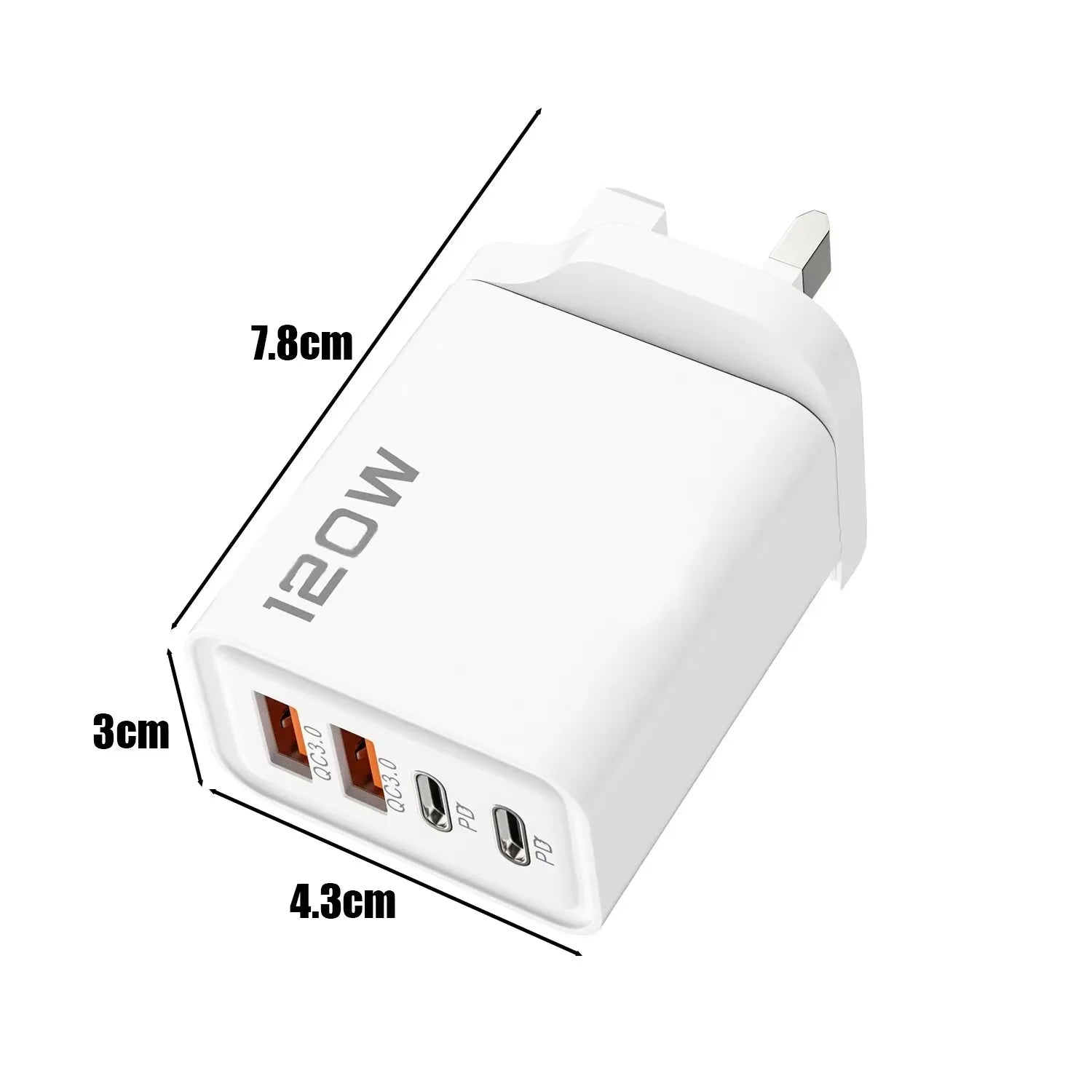 120W 4 Port USB Wall Charger