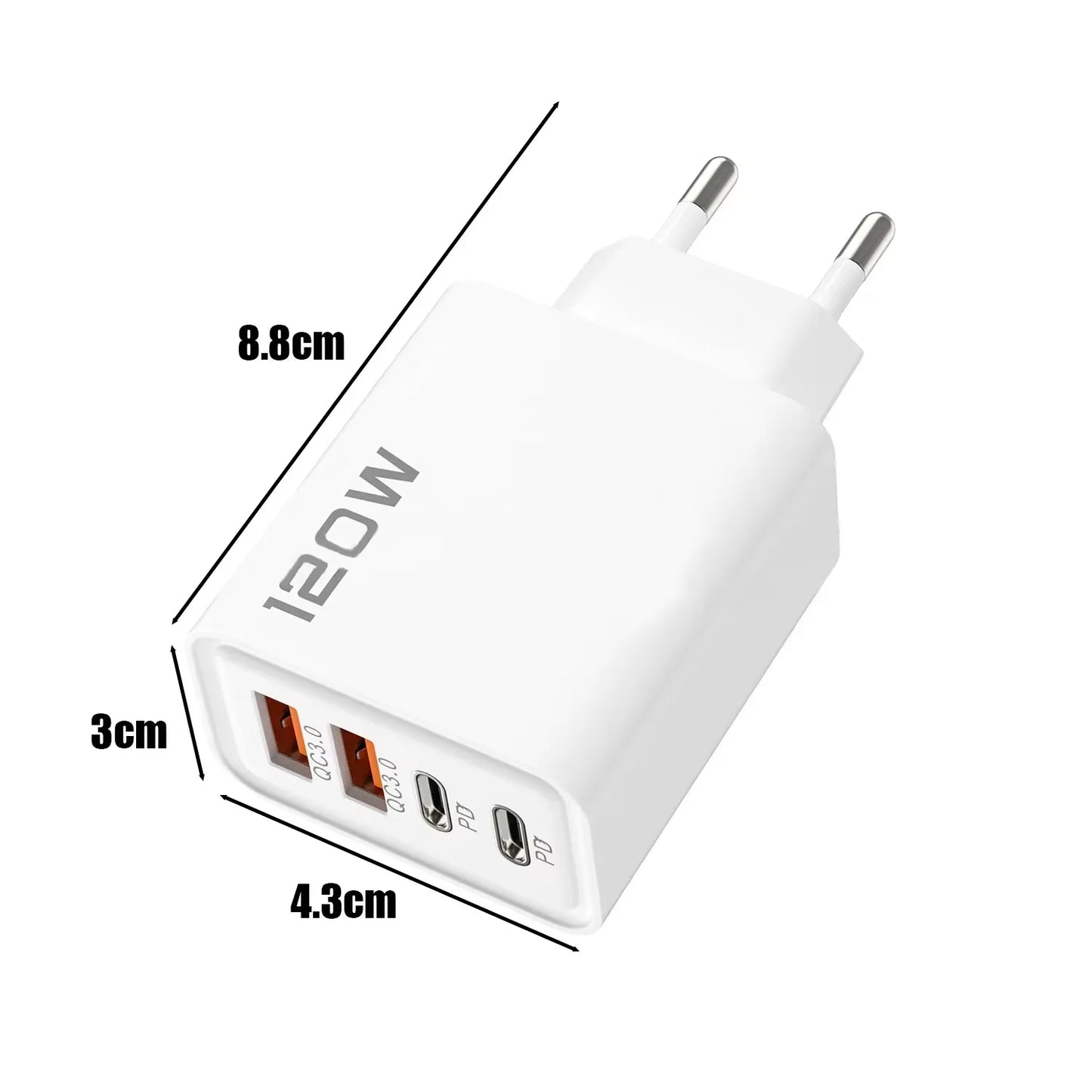 120W 4 Port USB Wall Charger